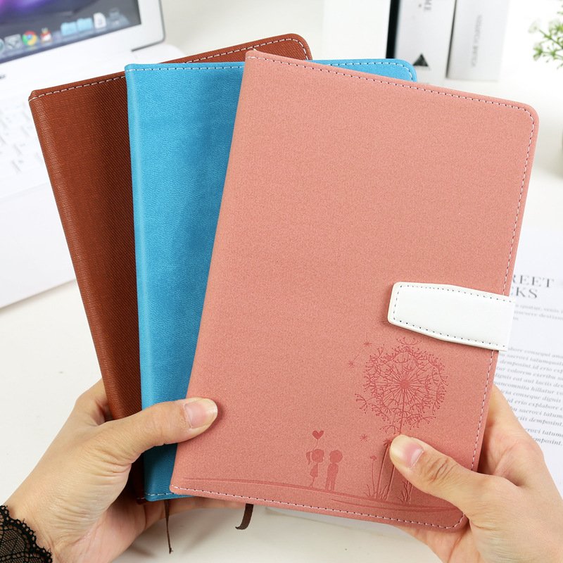 Business office notebook A5 embossed thickened notepad PU soft leather notepad student stationery magnetic buckle book
