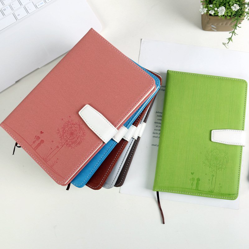 Business office notebook A5 embossed thickened notepad PU soft leather notepad student stationery magnetic buckle book