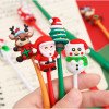 Creative Cartoon Christmas Shaking Pen Silicone Swinging Pen Student Cute High-Looking Interesting Gel Pen Stationery Wholesale