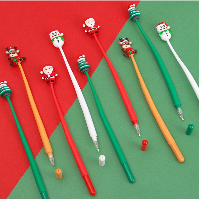 Creative Cartoon Christmas Shaking Pen Silicone Swinging Pen Student Cute High-Looking Interesting Gel Pen Stationery Wholesale