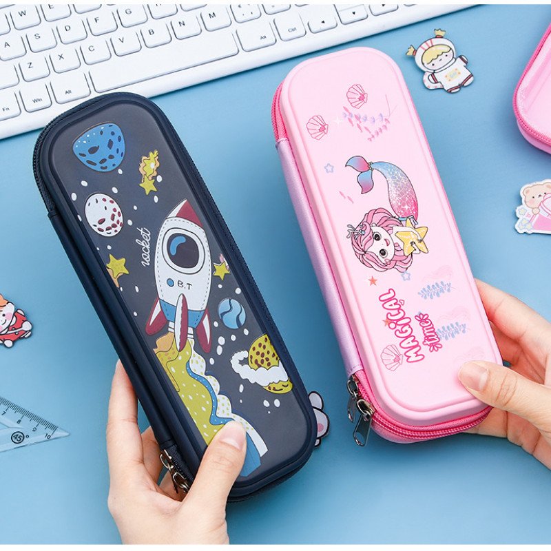 Elementary school student pencil case boy large capacity multifunctional pencil case girl cute three-dimensional pencil case card 
stationery box