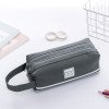 New creative double-layer large-capacity portable pencil bag, simple Oxford cloth double zipper pencil bag, stationery bag, stationery box