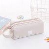 New creative double-layer large-capacity portable pencil bag, simple Oxford cloth double zipper pencil bag, stationery bag, stationery box