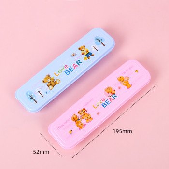 Double-layered stationery box, transparent frosted large-capacity plastic pencil box, DIY stationery storage box for primary and secondary school students