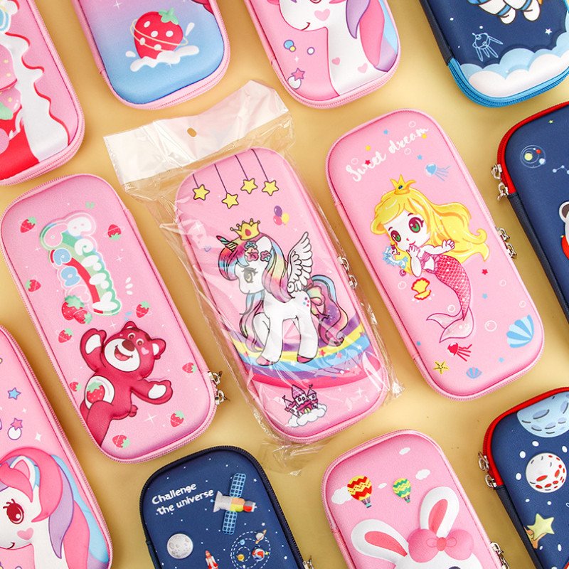 Children's EVA multifunctional stationery box wholesale 3D creative primary school student pencil box gift cartoon large capacity pencil box
