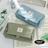 Large-capacity canvas compartment pencil bag primary school student simple pencil box storage bag ins high-looking and durable stationery bag