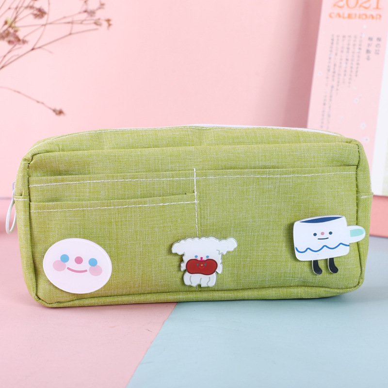 Large Capacity Oxford Cloth Stationery Box Student Cute Storage Dirty-Resistant Pencil Bag Wholesale