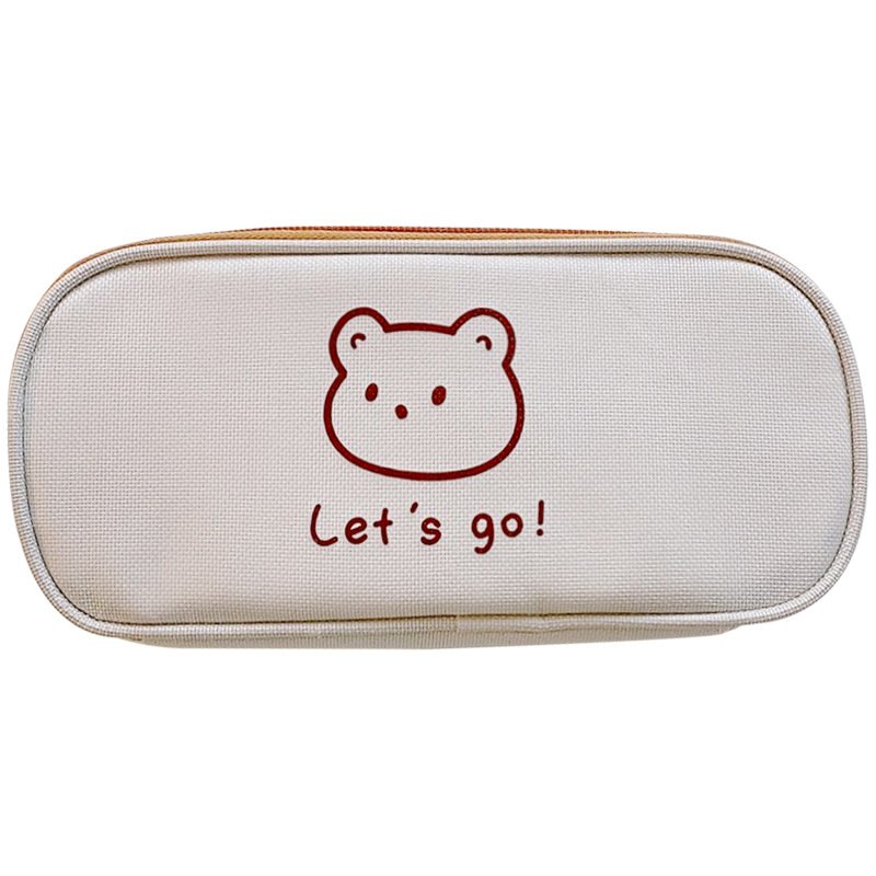 Canvas pencil case large capacity student simple pencil case ins style girly heart
stationery box