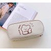 Canvas pencil case large capacity student simple pencil case ins style girly heart
stationery box