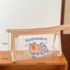 Large-capacity pencil bag cartoon capybara stationery bag ins style transparent cosmetic bag storage bag stationery box