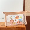 Large-capacity pencil bag cartoon capybara stationery bag ins style transparent cosmetic bag storage bag stationery box