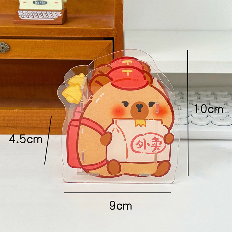 Pen Holder Cartoon Capybara Stationery Box Acrylic Student Pen Box Desktop Storage Box