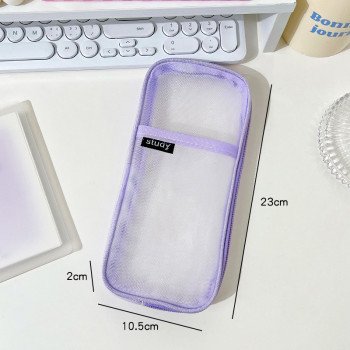 Simple transparent mesh pencil bag student large capacity stationery bag ins Japanese exam special pencil 
Bag stationery box