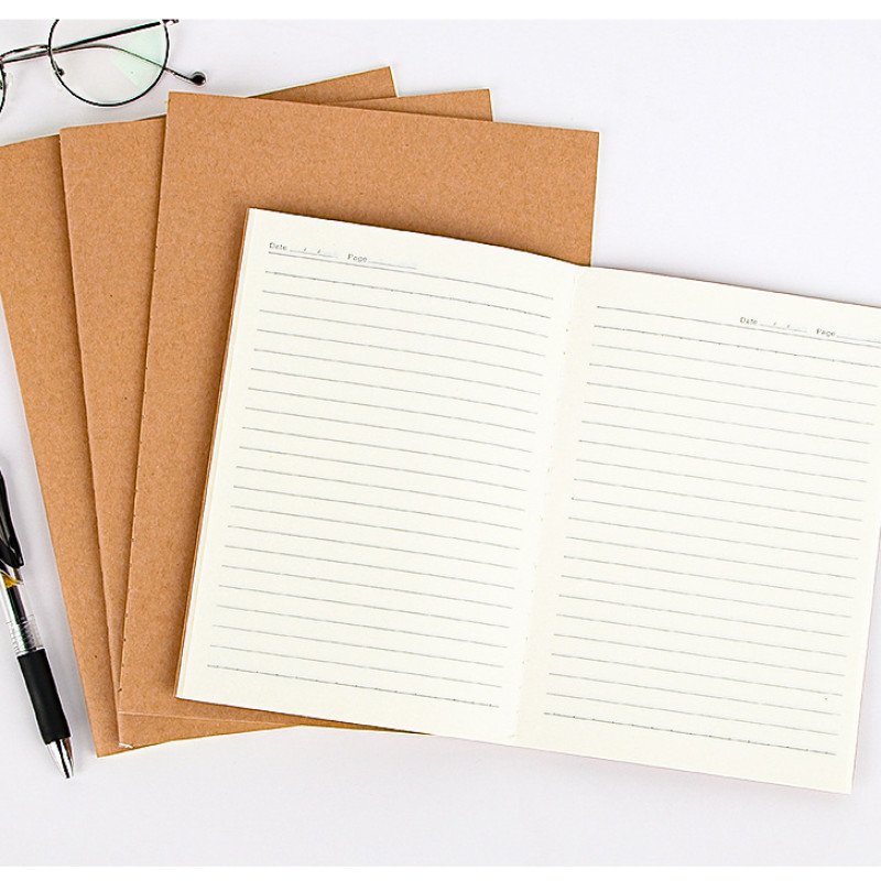 B5 office notebook thickened student simple kraft paper lined notebook notepad horizontal line exercise book