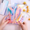 L0007 laser coin purse ins style women's cosmetic bag data cable storage bag blue light colorful soft girl bag set