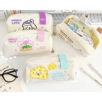 Cute embroidered pencil case ins large capacity stationery bag student stationery box simple pencil bag makeup 
Product storage bag