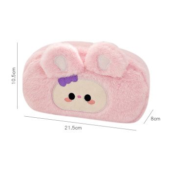Original cartoon plush pencil bag cute student large capacity stationery bag ins stationery box portable pencil storage bag