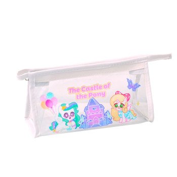 Little Pony Transparent Pencil Bag Student Large Capacity Stationery Storage Bag Cute Pencil Bag Stationery Bag Cartoon Pen Box