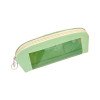 Simple green window pencil bag transparent triangle three-dimensional stationery bag student large capacity stationery box girl pencil box