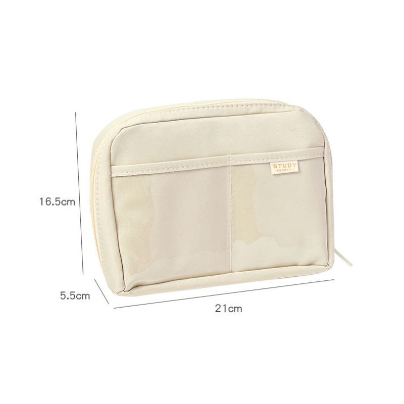 Large-capacity pencil bag high-value stationery bag junior high school girls simple multi-layer stationery box student pencil box