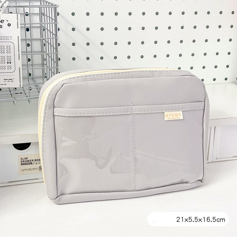 Large-capacity pencil bag high-value stationery bag junior high school girls simple multi-layer stationery box student pencil box