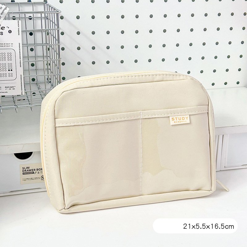 Large-capacity pencil bag high-value stationery bag junior high school girls simple multi-layer stationery box student pencil box