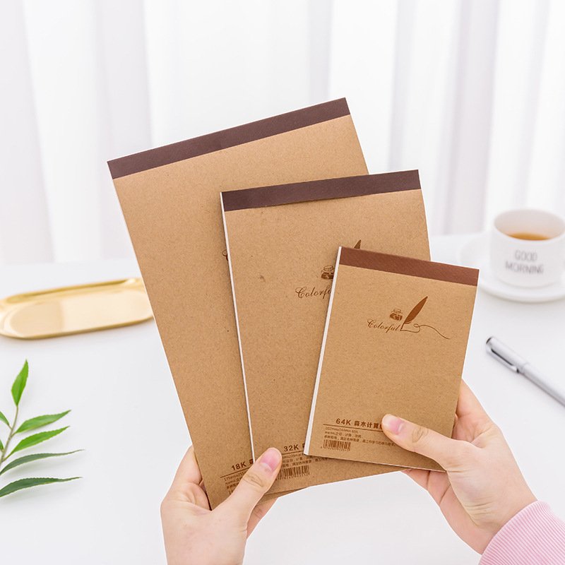 Senmu office kraft paper note pad creative stationery blank page easy to tear draft paper casual graffiti draft pad