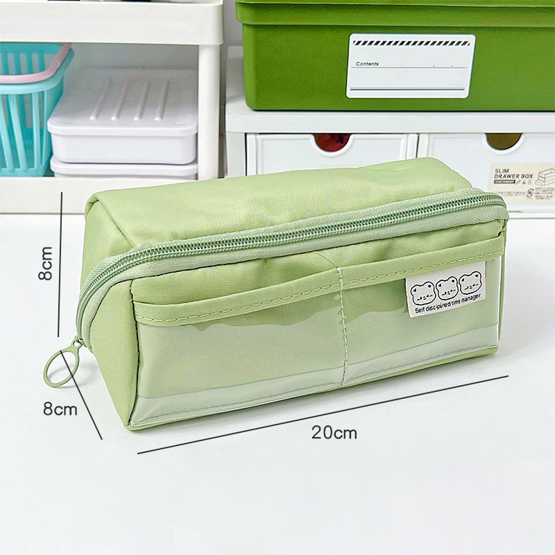 Simple large-capacity pencil case for junior high school students and high school students niche stationery box with high-looking panda color 9-layer storage bag