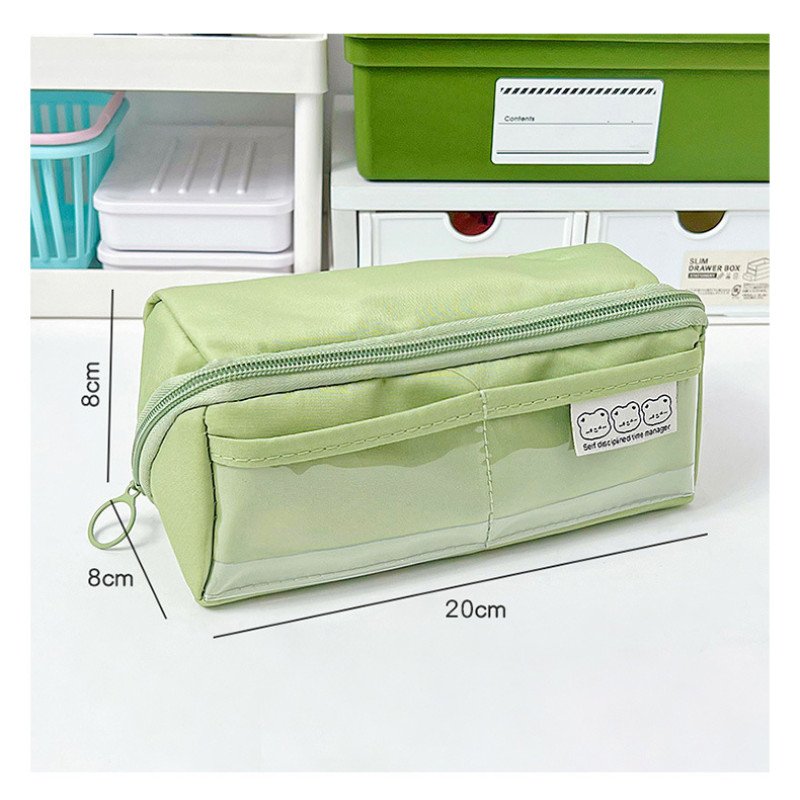 Simple large-capacity pencil case for junior high school students and high school students niche stationery box with high-looking panda color 9-layer storage bag