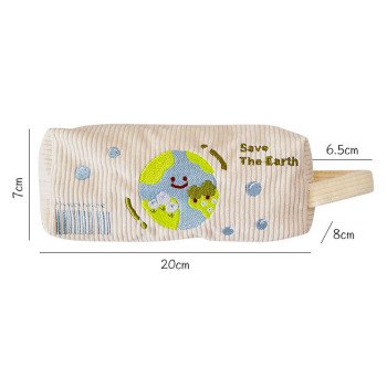 Original planet embroidery pencil bag cute large capacity portable stationery bag cartoon stationery storage bag girl pencil bag