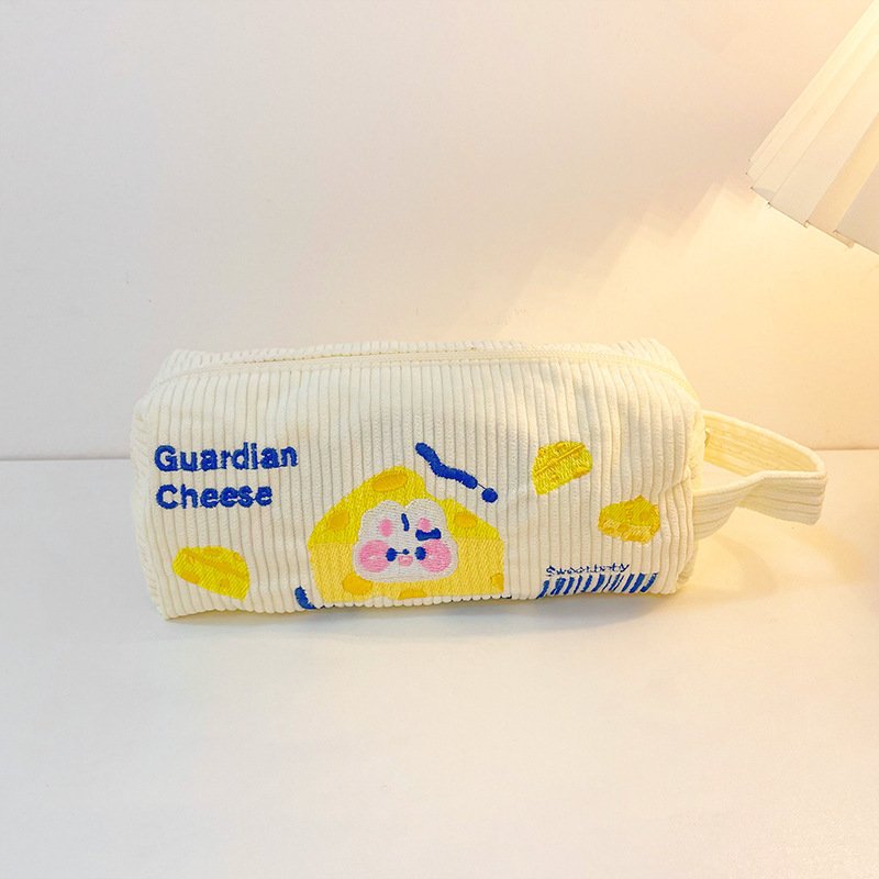 Original planet embroidery pencil bag cute large capacity portable stationery bag cartoon stationery storage bag girl pencil bag