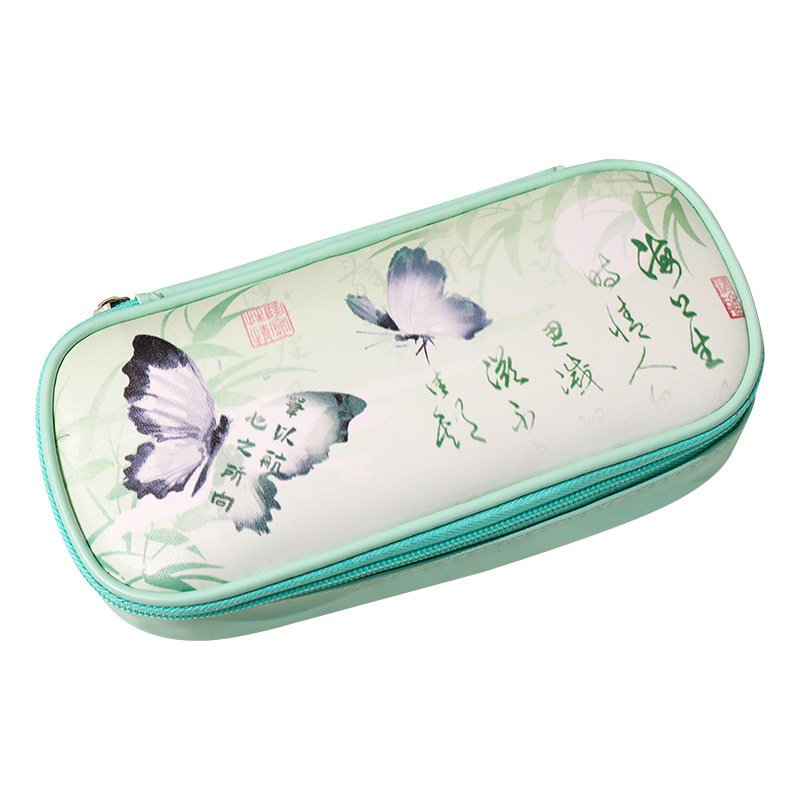 Pencil bag creative retro national trend stationery box student large capacity stationery storage bag pencil bag