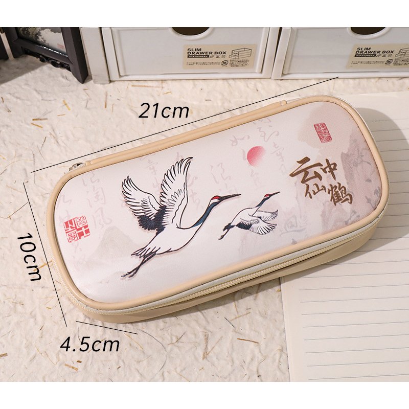 Pencil bag creative retro national trend stationery box student large capacity stationery storage bag pencil bag