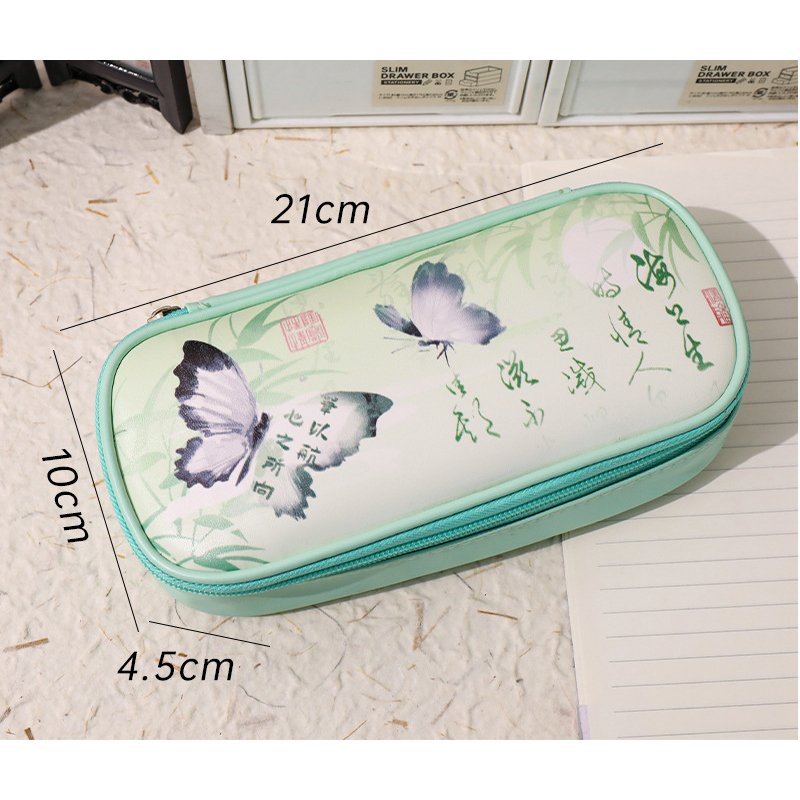 Pencil bag creative retro national trend stationery box student large capacity stationery storage bag pencil bag
