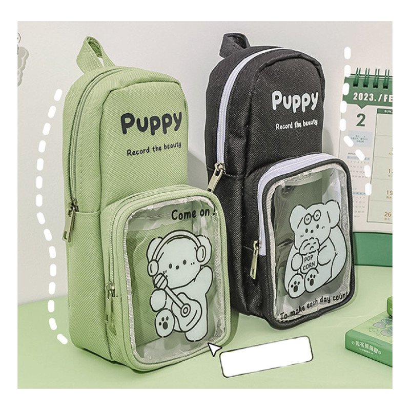 School bag pencil case large capacity stationery bag high-looking standing pencil case junior high school girls new vertical style 
stationery box