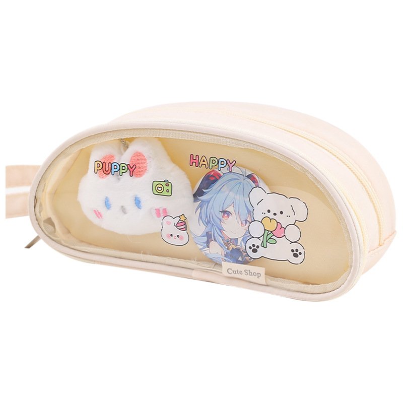 Large-capacity pencil bag two-dimensional diy pain bag for middle school students creative pencil bag classification storage bag