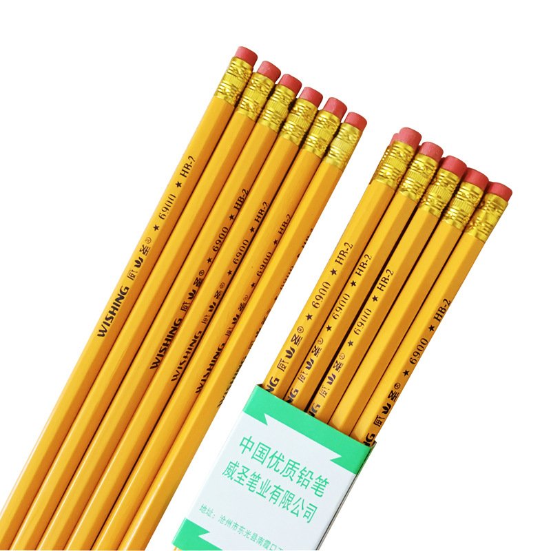 Creative stationery Weisheng brand with eraser HB pencil hexagonal primary school student pencil sketch pen children's prizes wholesale