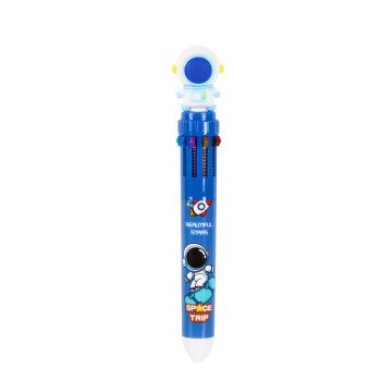 Ten-color astronaut ballpoint pen press handbook pen high-value cartoon large-capacity student color pen stationery wholesale