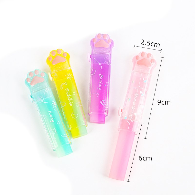 Cute cat paw push-pull jelly eraser for clean elementary school students retractable eraser without leaving traces