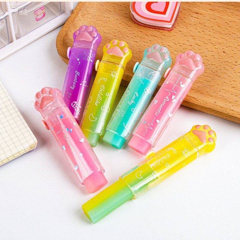 Cute cat paw push-pull jelly eraser for clean elementary school students retractable eraser without leaving traces