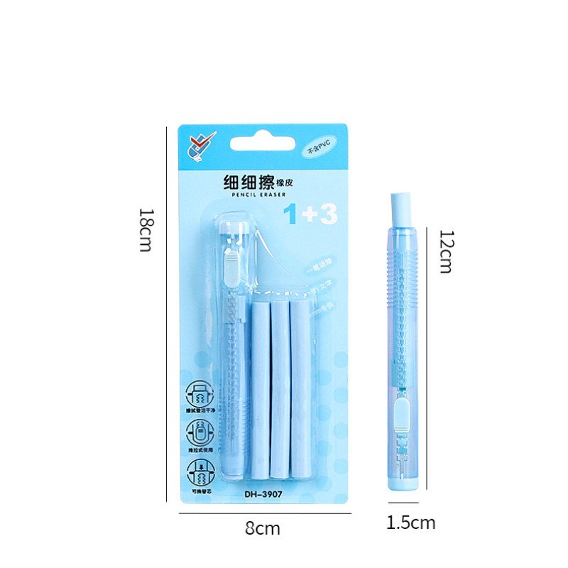 New push-button eraser set, traceless student replaceable retractable eraser, student gift stationery