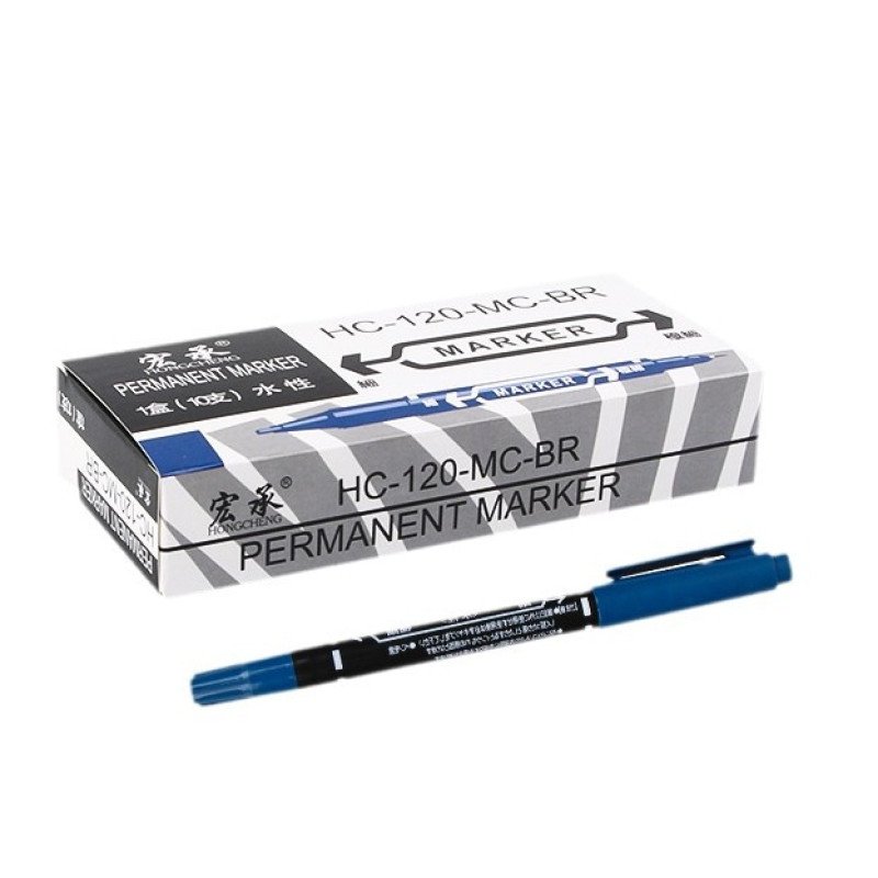 Water-based small double-ended marker student office large capacity black/red/blue hook pen marker pen stationery wholesale