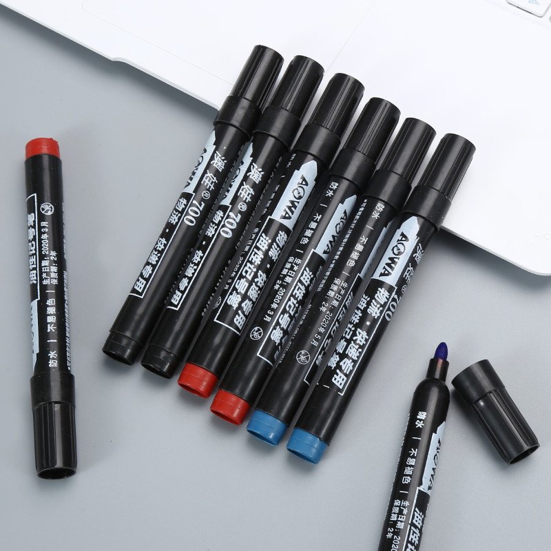 Water-based small double-ended marker student office large capacity black/red/blue hook pen marker pen stationery wholesale