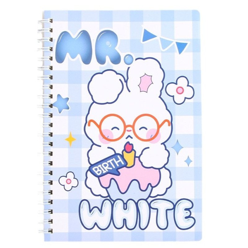 Creative cartoon A5 coil notebook, high-looking student thickened horizontal line notebook, loose-leaf notepad, notebook notebook