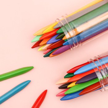 Children's non-dirty hand plastic crayon 12/24/36 color tube painting graffiti color pen oil pastel stationery