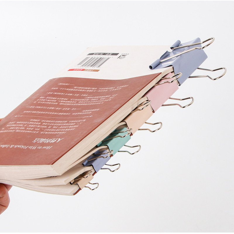 Morandi color long tail clip metal bill information clip stationery test paper iron clip dovetail clip office supplies