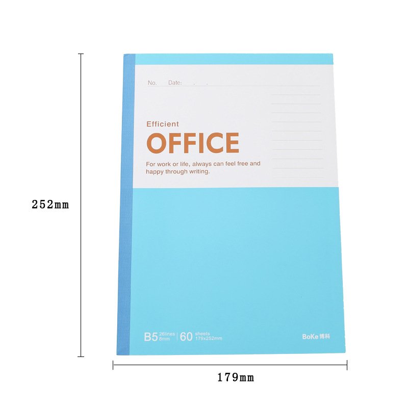 Office stationery B5 notebook color large soft surface copy meeting minutes thick notebook student lined book soft copy