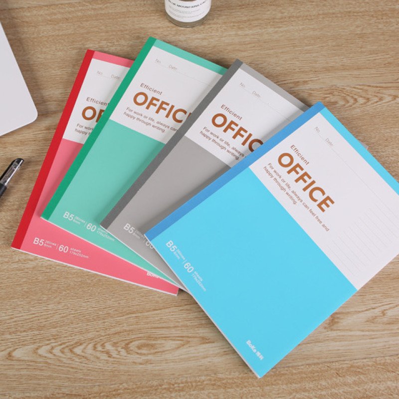 Office stationery B5 notebook color large soft surface copy meeting minutes thick notebook student lined book soft copy