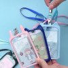 Cute silicone card holder for students, cartoon bus meal card protective cover, high-looking lanyard, transparent campus card wholesale