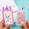 Cute silicone card holder for students, cartoon bus meal card protective cover, high-looking lanyard, transparent campus card wholesale